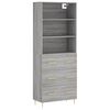 vidaXL H&aacute;r Sk&aacute;pur Gr&aacute;r Sonoma 69,5x34x180 cm Samsettur Vi&eth;ur