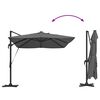 vidaXL Cantilever Roma Parasol Antrasít og svart 352 x 251 x 265 cm