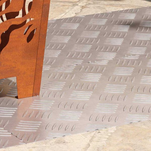 vidaXL Stigaplata R&eacute;tthyrningur 4 pcs Silfur 100 x 40 cm &Aacute;l