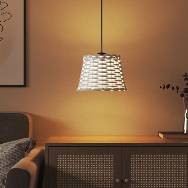 vidaXL Loftlampaskermur Hvítur Ø20x15 cm Víðitág