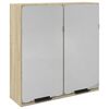 vidaXL Ba&eth;sk&aacute;pur Spegill Sonoma Eik 64,5x20x66,5 cm Samsettur Vi&eth;ur