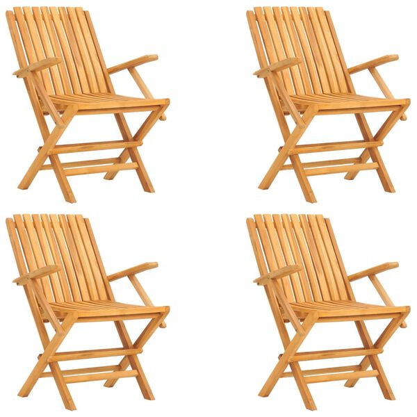 vidaXL 5 Hluta Gar&eth;bor&eth;stofusett Gegnheill Tekkvi&eth;ur