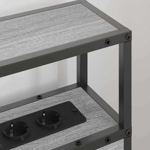 vidaXL Geymslu h&ouml;f&eth;ah&ouml;gg Gr&aacute; sonoma &aacute;fer&eth; 75 cm Samsettur vi&eth;ur