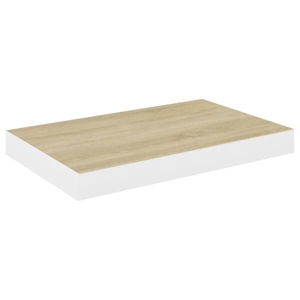 vidaXL Vegghengdar Hillur 4 stk. Eikarlitur & Hv&iacute;tur 50x23x3,8 cm MDF