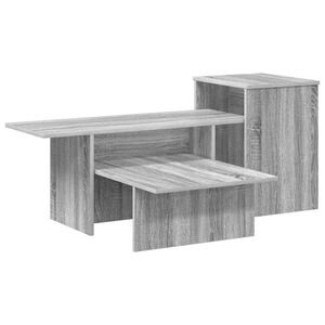 vidaXL Veggbor&eth; Gr&aacute;r Sonoma 91,5 x 35 x 38,5 cm Samsettur vi&eth;ur