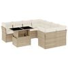 vidaXL 9 Hluta Gar&eth;s&oacute;fasett me&eth; Sessum Drapplita&eth; P&oacute;l&yacute;rattan