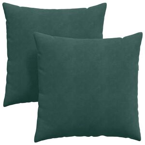 vidaXL S&oacute;fap&uacute;&eth;ar 2 pcs D&ouml;kkgr&aelig;n 80 x 80 cm Korduroy efni