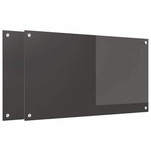 vidaXL Eldhús Backsplash 2 pcs Dökk grá 90 x 50 cm hertuð gler