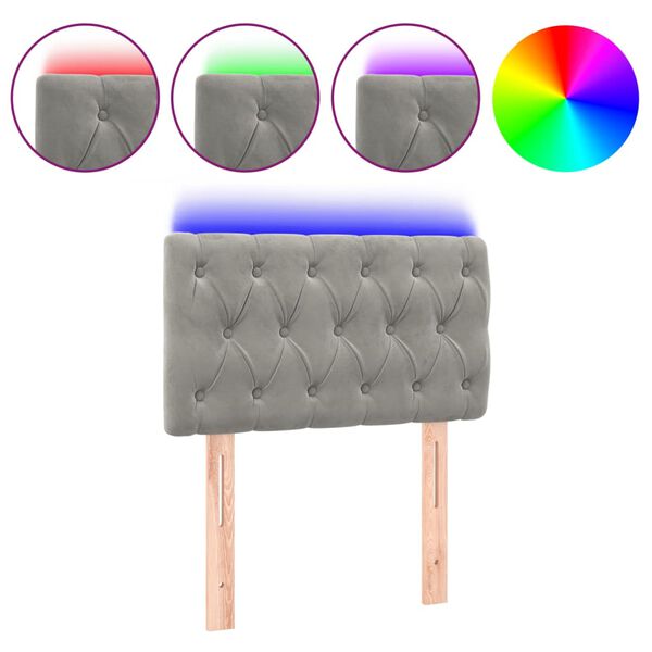 vidaXL LED H&ouml;f&eth;agafl Lj&oacute;sgr&aacute;r 80x7x78/88 cm Flauel