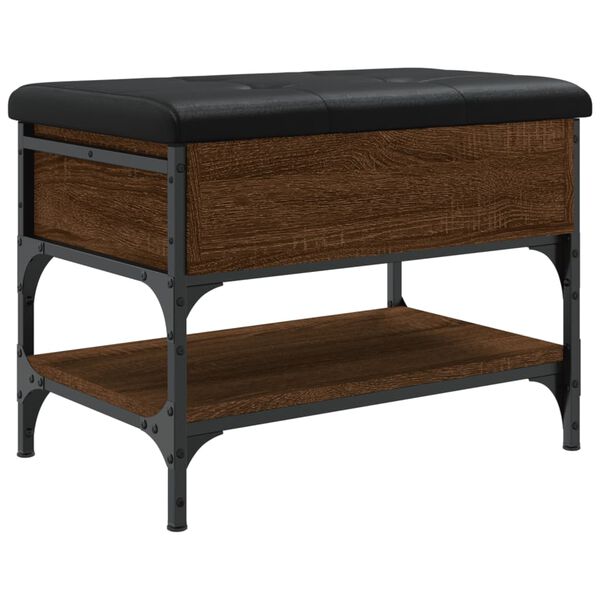 vidaXL Sk&oacute;bekkur Br&uacute;n Eik 62x42x45 cm Samsettur Vi&eth;ur