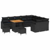 vidaXL Gar&eth;s&oacute;fa sett me&eth; p&uacute;&eth;i me&eth; geymslu 12 pcs Svartur Poly rattan
