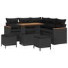 vidaXL Gar&eth;s&oacute;fa sett me&eth; p&uacute;&eth;i 8 pcs Svartur Poly rattan