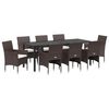 vidaXL Gar&eth;ur bor&eth;sett me&eth; p&uacute;&eth;i 9 pcs Br&uacute;nn p&oacute;l&yacute;rattan