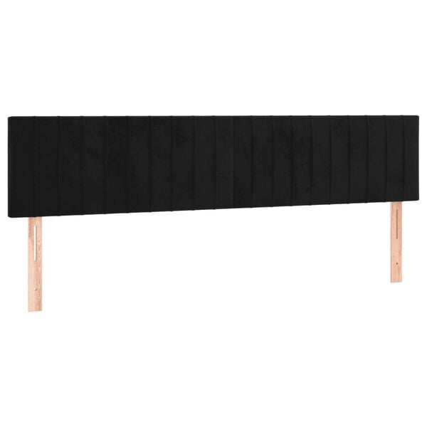 vidaXL H&ouml;fu&eth;gaflar Svart 180x5x78/88 cm Flauel