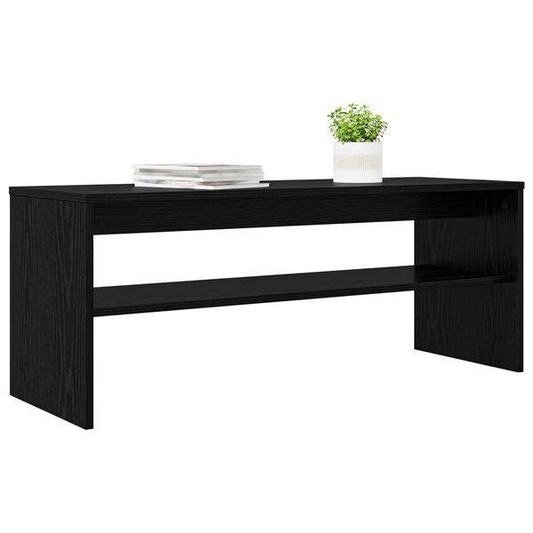 vidaXL Sj&oacute;nvarpssk&aacute;pur Svartur Eik 100 x 35 x 40 cm Samsettur vi&eth;ur