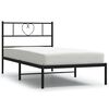 vidaXL R&uacute;mgrind &uacute;r M&aacute;lmi &aacute;n D&yacute;nu me&eth; H&ouml;f&eth;agafli Sv&ouml;rt 90x190 cm