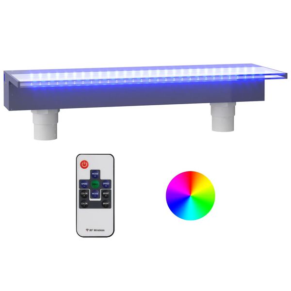 vidaXL Afrennslisr&aacute;s fyrir Foss me&eth; RGB LED Akr&yacute;l 60 cm