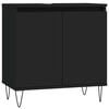 vidaXL Ba&eth;herbergissk&aacute;pur Svartur 58x33x60 cm Samsettur Vi&eth;ur