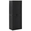 vidaXL Geymslusk&aacute;pur &iacute; Gar&eth; Svartur 65x45x172 cm PP rattan