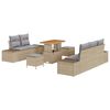 vidaXL Gar&eth;s&oacute;fa sett me&eth; p&uacute;&eth;i 8 pcs Drapplita&eth;ur p&oacute;l&yacute;rattan