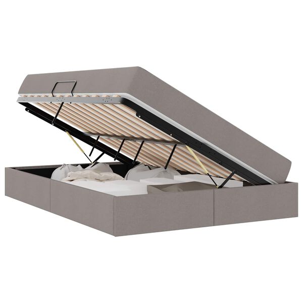 vidaXL R&uacute;m me&eth; geymslur&yacute;mi og d&yacute;nu M&oacute;gr&aacute;r 140 x 200 cm P&oacute;l&yacute;ester