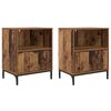 vidaXL Noat&ouml;flu sk&aacute;pur me&eth; sk&uacute;ffu 2 pcs Gamalt vi&eth;ur 49 x 36 x 61 cm