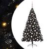 vidaXL Gervi fyrirfram l&yacute;stum j&oacute;latr&eacute; me&eth; 300 LED Svartur 180 cm PVC