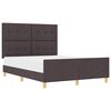 vidaXL Ramsv&iacute;k me&eth; h&ouml;fu&eth;gafl D&ouml;kkbr&uacute;nn 140 x 190 cm d&uacute;kur