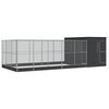 vidaXL St&oacute;rt Fuglab&uacute;r me&eth; Framlengingu Silfurlita&eth; 704x303x216 cm St&aacute;l