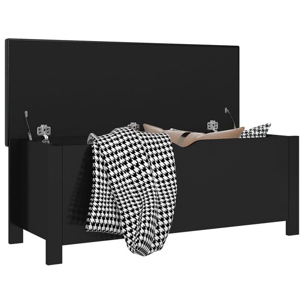 vidaXL Geymslukassi me&eth; Sessu H&aacute;glans Svartur 105x40x45 cm