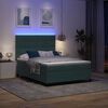 vidaXL LED Box Spring R&uacute;m me&eth; d&yacute;nu D&ouml;kkgr&aelig;n 140 x 190 cm Flauel