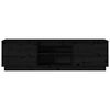 vidaXL Sjónvarpsskápur Svartur 140x35x40 cm Gegnheil Fura