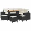 vidaXL Gar&eth;s&oacute;fa sett me&eth; p&uacute;&eth;i 9 pcs Svartur p&oacute;l&yacute;rattan