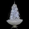 284336 vidaXL Snowing Christmas Tree with Umbrella Base White 170 cm