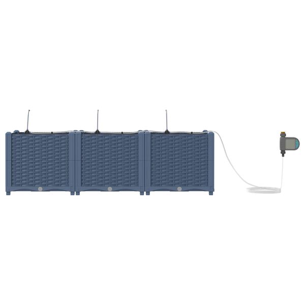 vidaXL Gar&eth;pl&ouml;ntukassi 3 pcs Gr&aacute;r 120 x 40 x 37,5 cm Plast