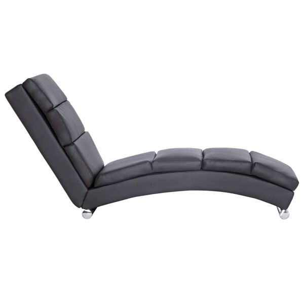 281293 vidaXL Chaise Longue Grey Faux Leather