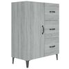 vidaXL Skenkur Gr&aacute;r Sonoma Eik 69,5x34x90 cm Samsettur Vi&eth;ur
