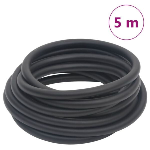 vidaXL Hybrid Loftslanga Svart 0,6" 5 m G&uacute;mm&iacute; og PVC