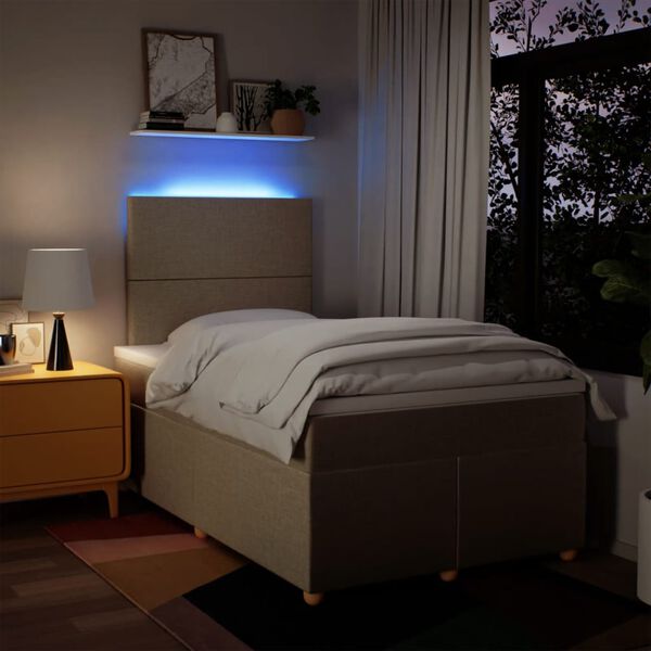 vidaXL H&oacute;lfa&eth; Springr&uacute;m me&eth; D&yacute;nu Rj&oacute;mahv&iacute;tt 120x200 cm Tauefni