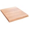 vidaXL Vegghilla Lj&oacute;sbr&uacute;n 40x50x(2-4) cm Me&eth;h&ouml;ndlu&eth; Gegnheil Eik