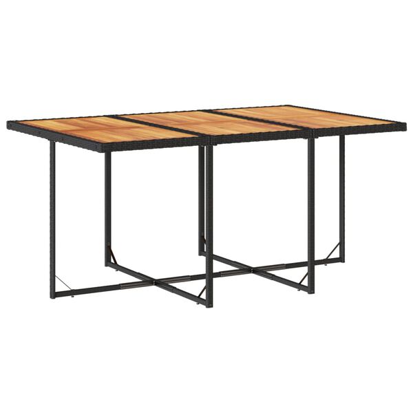 vidaXL 11 Parta Gar&eth;bor&eth;stofusett me&eth; Sessum Svart P&oacute;l&yacute;rattan