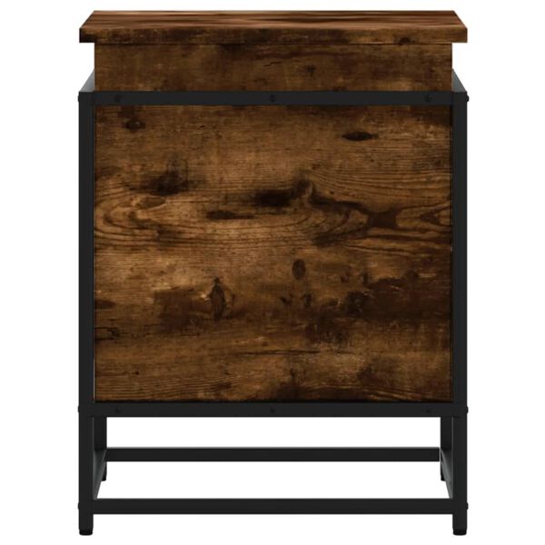 vidaXL Geymslukassi með Loki Reykt Eik 40x40x51,5 cm Samsettur Viður