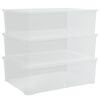 vidaXL Plastgeymslukassar 3 stk. 25 L Staflanlegir