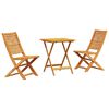 vidaXL Folding bistro sett 3 pcs Br&uacute;nn Hrein akas&iacute;utr&eacute;