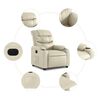 vidaXL Electric Recliner Chair Cream gervi leður