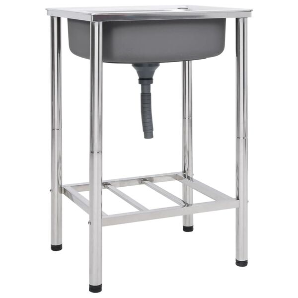 vidaXL &Uacute;tileguvaskur St&ouml;k Handlaug Ry&eth;fr&iacute;tt St&aacute;l