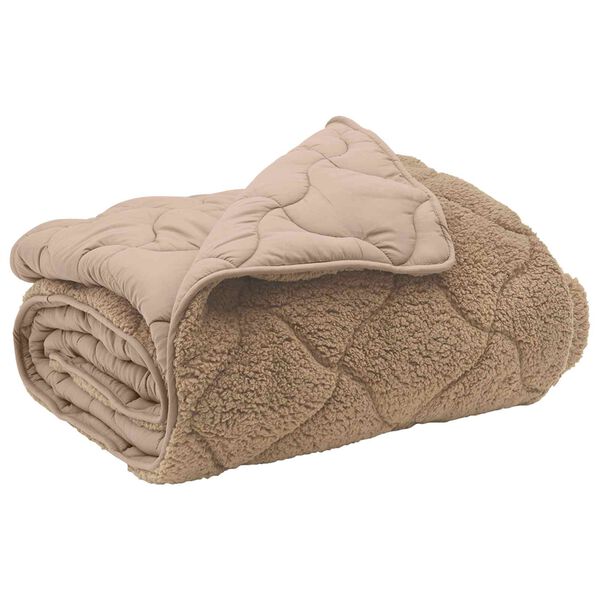 vidaXL Vetrar s&aelig;ng M&oacute;gr&aacute;r 135 x 200 cm Microfiber og Teddy f&oacute;&eth;ri&eth;
