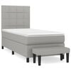 vidaXL H&oacute;lfa&eth; Springr&uacute;m me&eth; D&yacute;nu Lj&oacute;sgr&aacute;tt 90x200 cm Tauefni