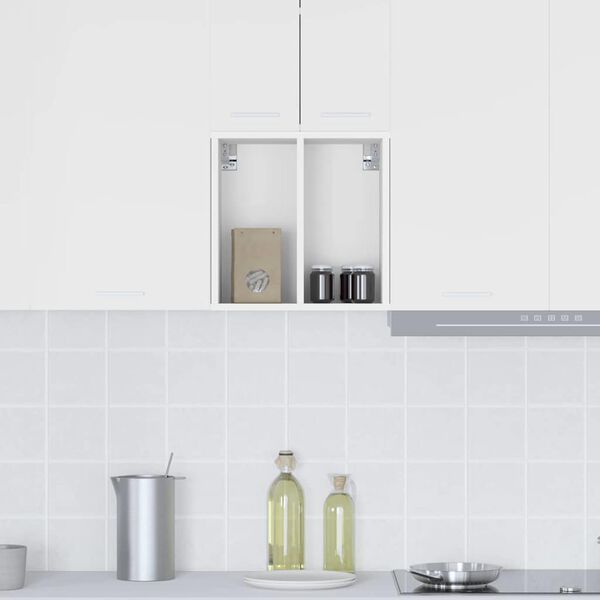 vidaXL Vegghengdur sk&aacute;pur Hv&iacute;tt 40 x 29,5 x 40 cm Samsettur vi&eth;ur