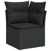 vidaXL 10 bita gar&eth;s&oacute;fasett me&eth; p&uacute;&eth;um Black Poly Rattan Acacia